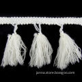 Fringe Trim with White Tassels, Various Color and Design Are Available